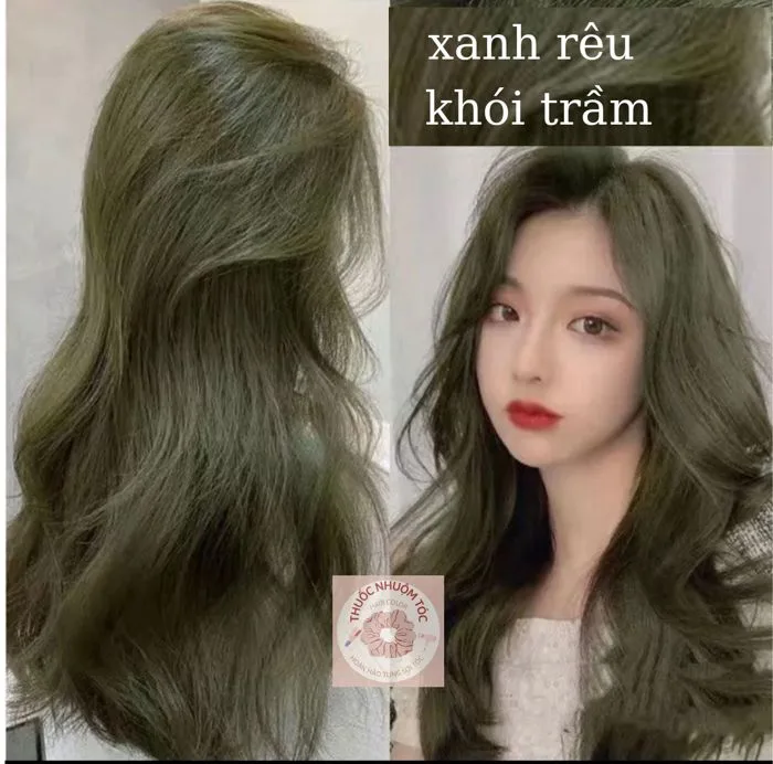 Thuốc nhuộm tóc Xanh rêu khói trầm, nhuộm tóc màu xanh rêu đen/ Đen rêu  không cần Thuốc tẩy tóc tặng oxy trợ nhuộm | Lazada Việt Nam