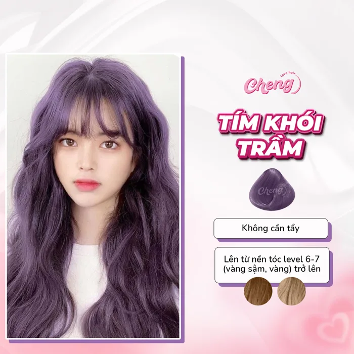 Thuốc Nhuộm Tóc Màu TÍM KHÓI TRẦM Không Tẩy - Cheng Love Hair