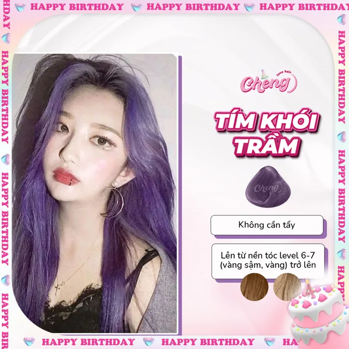 Thuốc Nhuộm Tóc Màu TÍM KHÓI TRẦM Không Tẩy - Cheng Love Hair