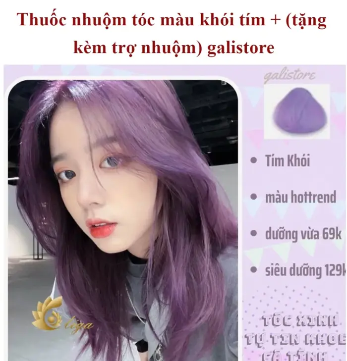 Thuốc nhuộm tóc màu khói tím + (tặng kèm trợ nhuộm) Galistore | Lazada Việt  Nam