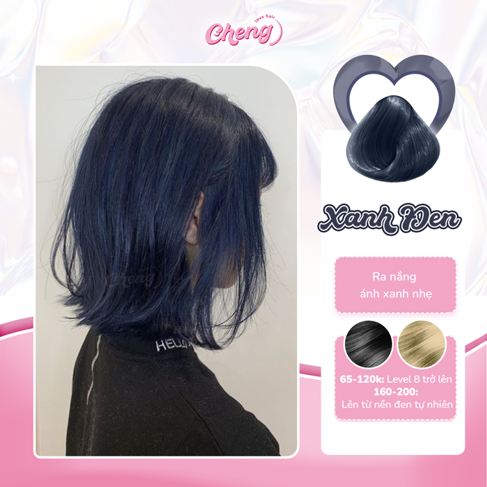 Thuốc Nhuộm Tóc Màu XANH ĐEN, Xanh Than, Xanh Dương - Cheng Love Hair