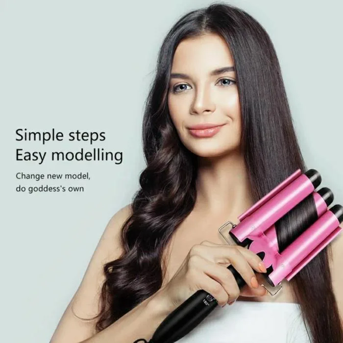 Máy uốn tóc xoăn sóng nước bấm tóc 3 trục hàng chính hãng TEKKIN 22mm