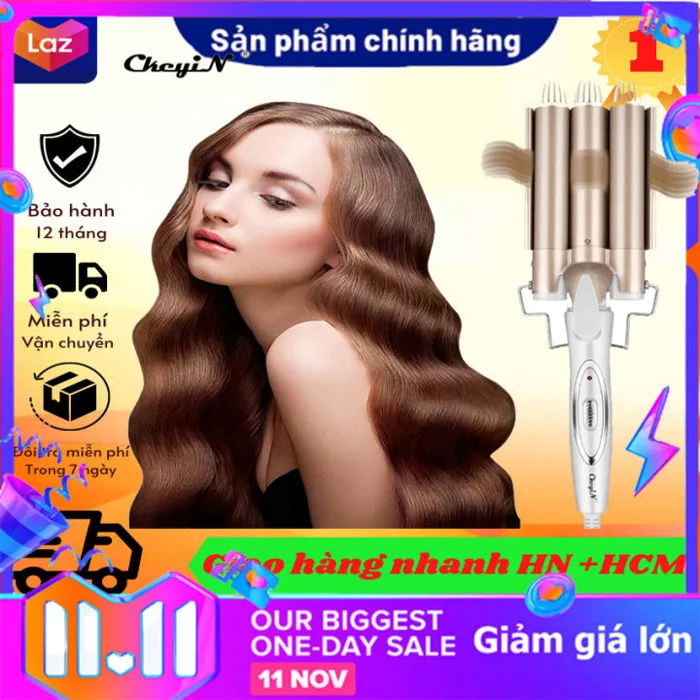 HÀNG CÓ SẴN] MÁY BẤM TÓC GỢN SÓNG máy làm xoăn sóng Máy uốn tóc 3