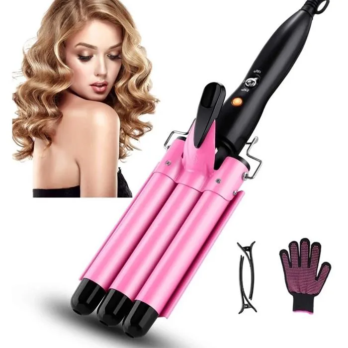 Máy uốn tóc xoăn sóng nước bấm tóc 3 trục hàng chính hãng TEKKIN 22mm