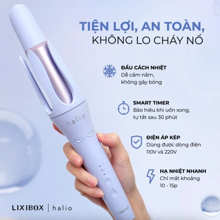 Máy uốn tóc tự xoay Halio Premium - màu trắng – hyphat.vn