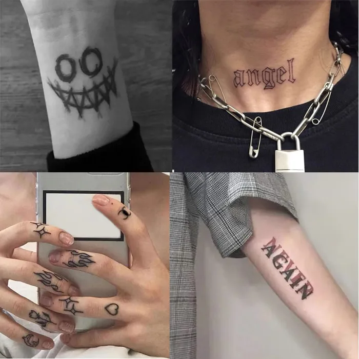 [SET 5] Hình Xăm Dán Giả Nước Mini Tattoo Swag Letter