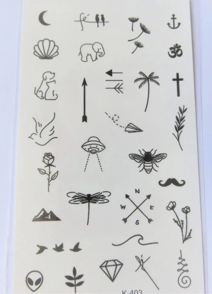 Mini Temporary Tattoos, 30 Mini Tattoos, Monochrome Black - Etsy