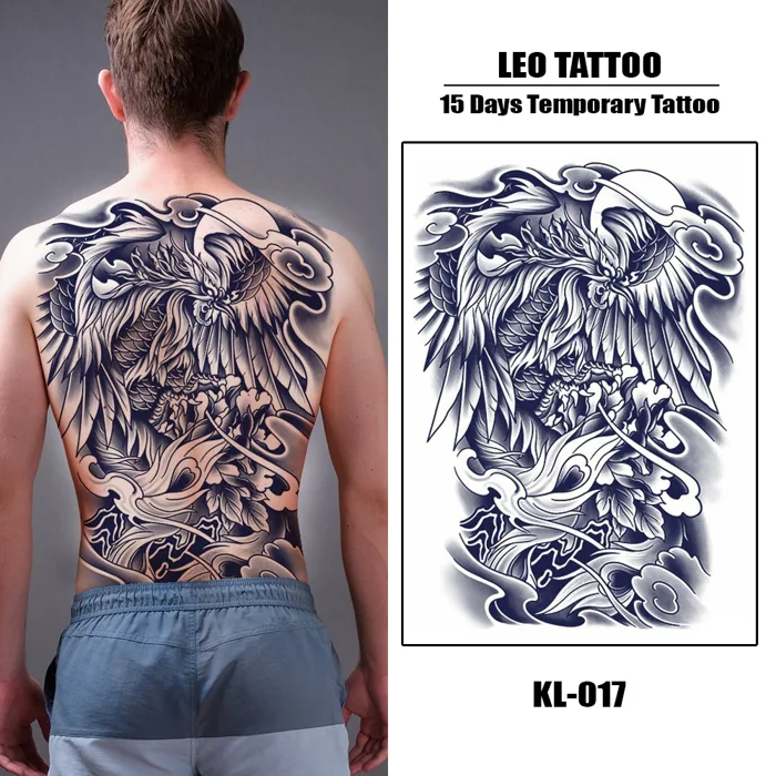 Hình Xăm Dán Phượng Hoàng Nhật Cổ Full Lưng Cực Ngầu – Tattoo Dán 15 Ngày –  35x48cm | Shopee Việt Nam