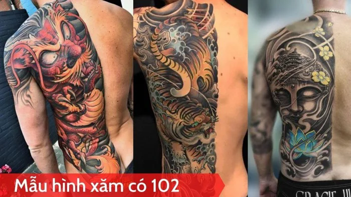 Sưu tập hình xăm nhật cổ nữa lưng đẹp nhất cho nam