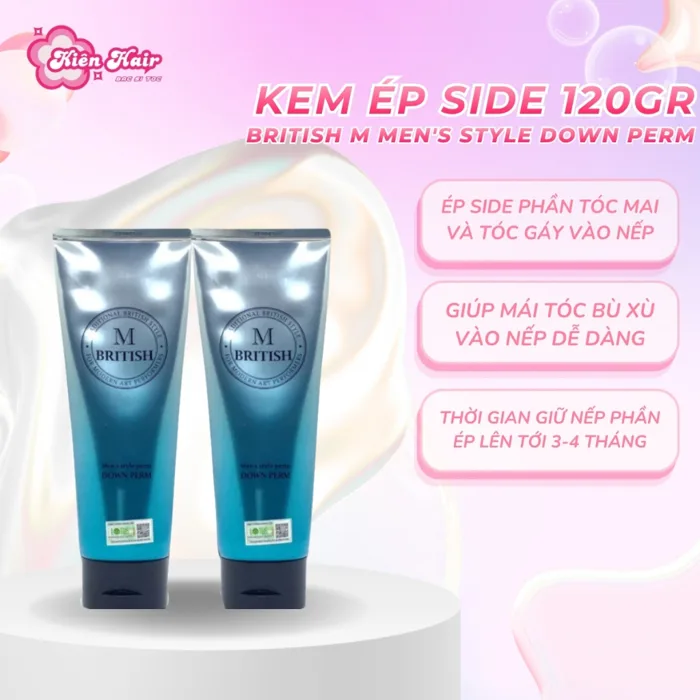 Thuốc ép Side tóc nam BRITISH M Men's Style Down Perm chuyên nghiệp chai  120gr | Kienhair
