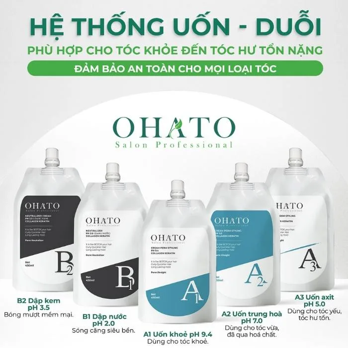 Giải pháp hồi sinh mái tóc hư tổn cùng kem uốn duỗi ohato a3 chuyên dụng