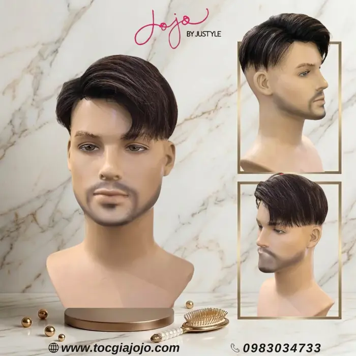 Tóc Giả Nam Nguyên Đầu Side Part Rủ
