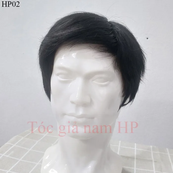 Tóc giả nam nguyên đầu, làm từ tóc thật