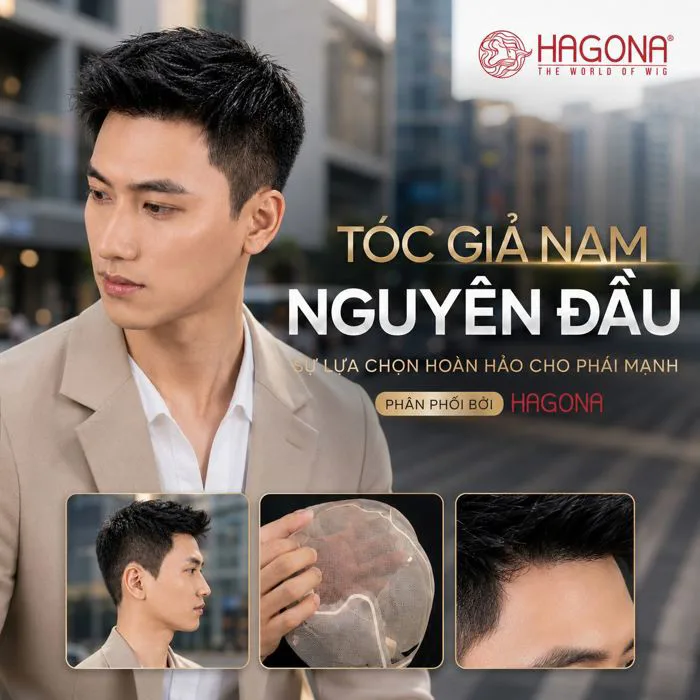Tóc giả nam nguyên đầu siêu da đầu | HAGONA