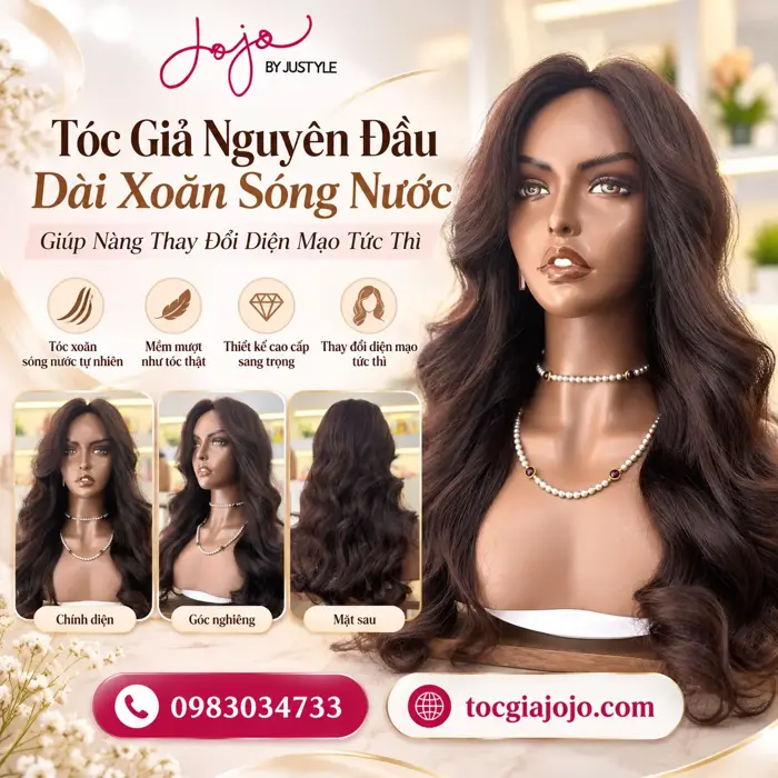 Tóc Giả Nguyên Đầu Dài Xoăn Sóng Tự Nhiên | Tóc Giả JoJo TP.HCM
