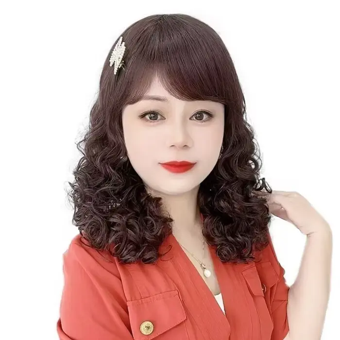 Tóc Giả Nữ Nguyên Đầu Trung Niên Xoăn Nhiều - Phạm Thị Cúc