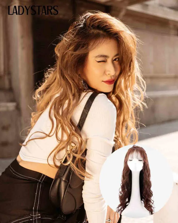 Tóc giả nguyên đầu dài xoăn xù mì Hoàng Thùy Linh - Tóc giả cao ...