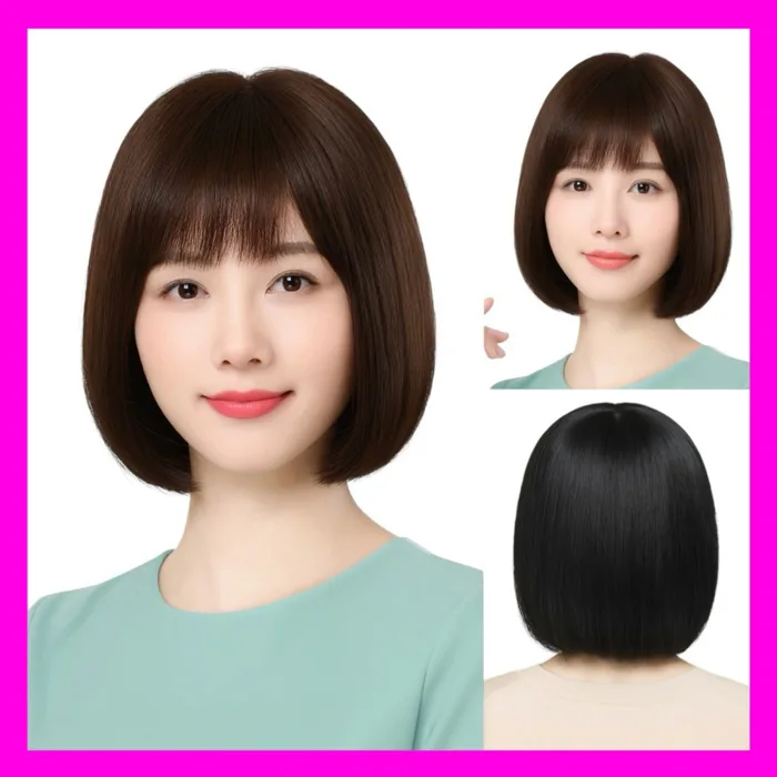 (HOẢ TỐC) Tóc giả nữ nguyên đầu trung niên kiểu xoăn ngắn thanh lịch, dễ  đội , tặng kèm Lưới