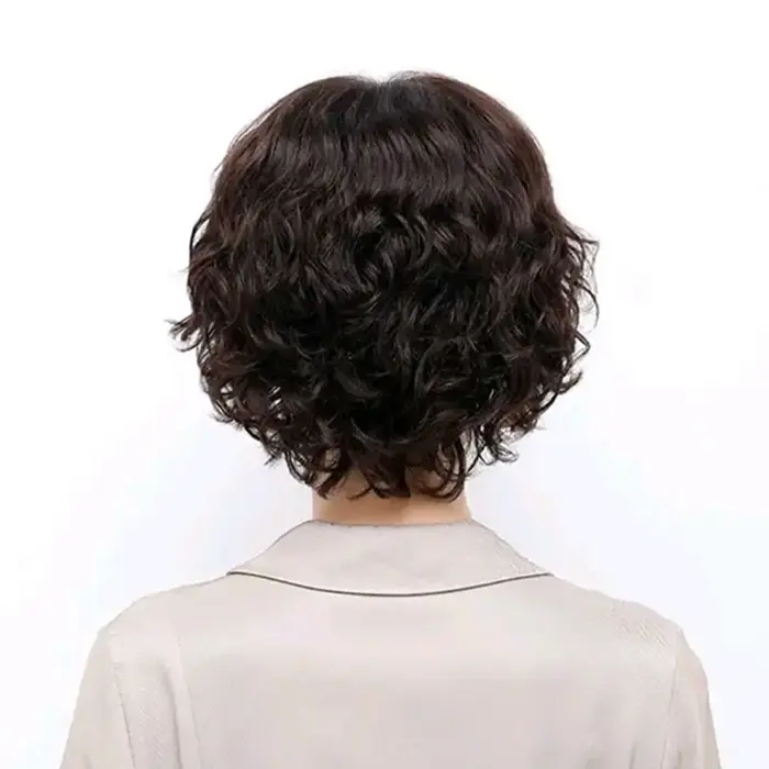Tóc Giả Phụ Nữ Trung Niên Nguyên Đầu Xoăn Ngắn - Phạm Thị Cúc