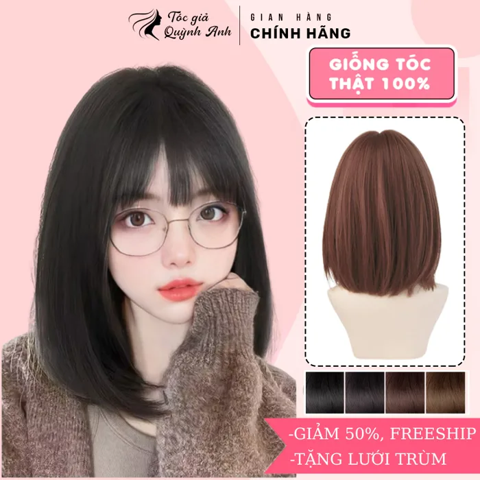 Tóc Giả Nữ Nguyên Đầu Ngắn Đẹp 31cm TN05 – Tóc Cả Đầu Trẻ Trung, Hiện Đại,  Dễ Đội Mỗi Ngày