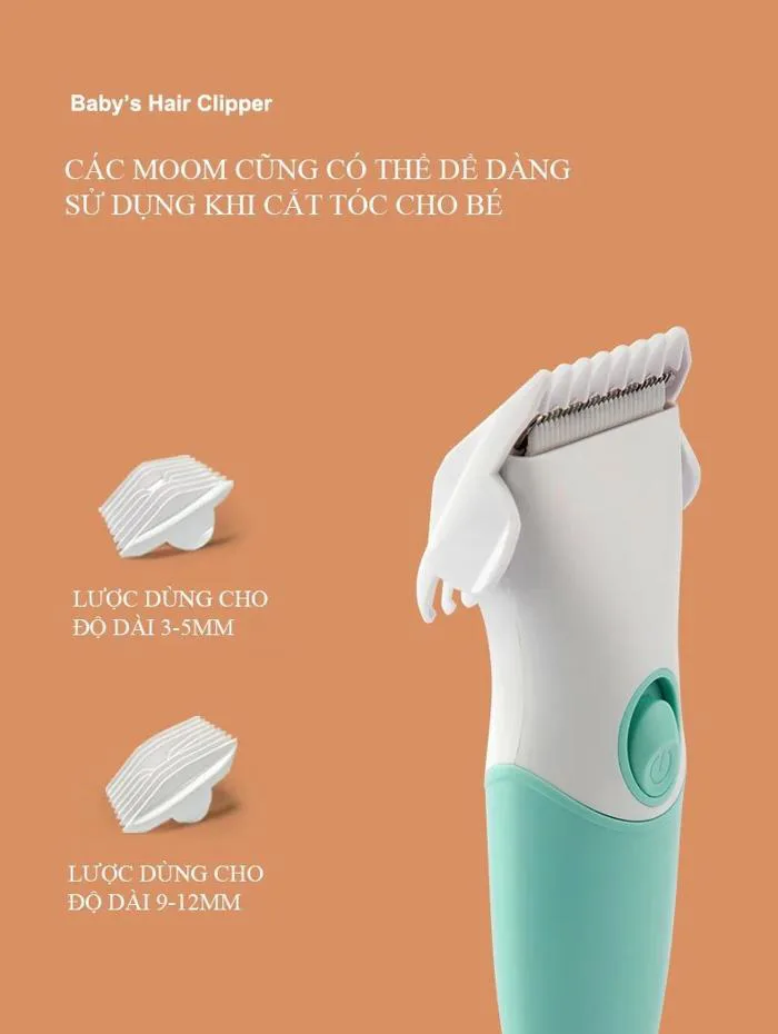 Tông đơ cắt tóc cho trẻ em an toàn, chống nước, siêu êm